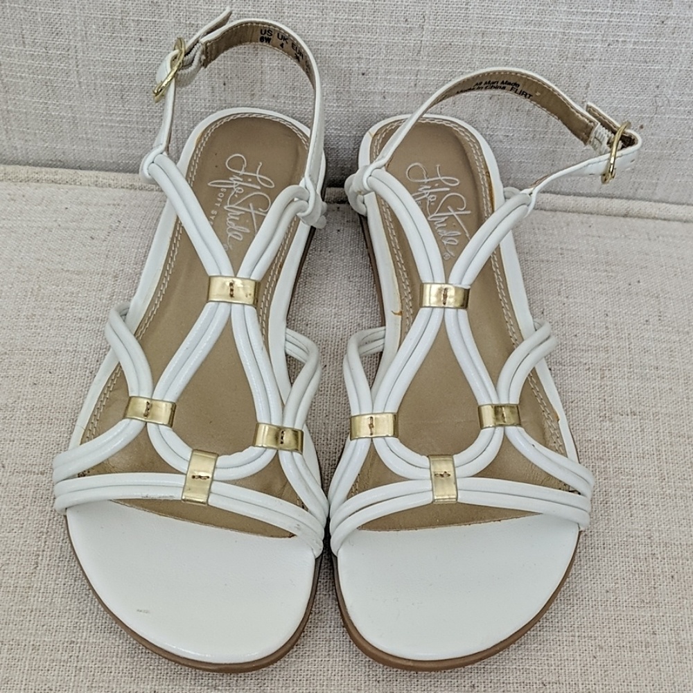 New in box life stride soft system white sandals